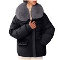 thumbnail image 2 of EGNMCR Parkas à Manches Longues Veste Décontractée à Capuche Colorée pour Femmes Veste en Coton pour Femmes, 2 of 6