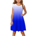 thumbnail image 1 of Huvoen Robes Quotidiennes en Coton pour Filles Nouvelle Robe d'Été pour Tout-Petites à Manches à Volants Tenue de Soleil pour Enfants Petites Filles Robe Trapèze Bleu Foncé 4 Ans, 1 of 8