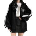 thumbnail image 1 of Chandails à Capuchon pour Filles Mode Féminine Décontractée en Molleton Chandails à Capuchon à Imprimé Floral Tenues Tendance pour Femmes 2023 en Liquidation, 1 of 3