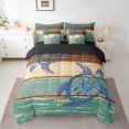 thumbnail image 2 of YST Turtle Print King Comforter Set, 7-Piece, Ocean Sea Theme, Marine Wildlife, Bedding Set, King, 2 of 4