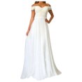 thumbnail image 2 of EGNMCR Robes de Soirée pour Femmes, Robes Formelles pour Femmes, Robes de Cocktail pour Femmes Mode Décontractée pour Femmes Épaules Dénudées Épaule Dentelle Blanche Robe de Soirée Robes de Soirée, 2 of 9