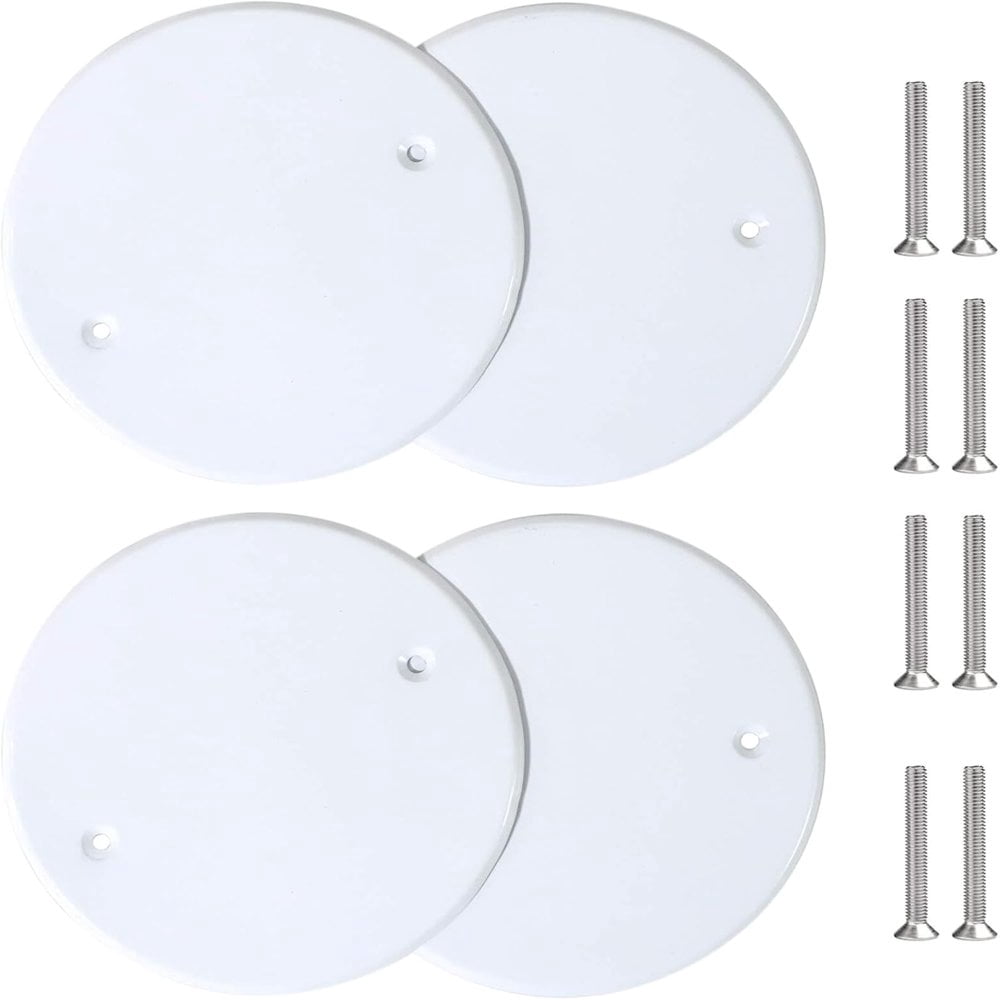 EASTIN4pcs Ceiling Blank-Up Cover Plate Round Outlet Cover Plastic Electrical Cover Ceiling Holes Blank Cover Wall Plate Electrical Covers