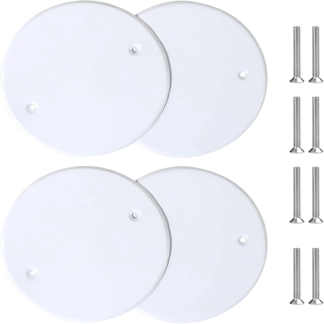 EASTIN4pcs Ceiling Blank-Up Cover Plate Round Outlet Cover Plastic Electrical Cover Ceiling Holes Blank Cover Wall Plate Electrical Covers