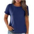thumbnail image 5 of Pisexur Hauts pour Femmes, Hauts de Sortie pour Femmes & T-Shirt à Manches Courtes Col Rond Imprimé, Haut Ample, Hauts de Printemps pour Femmes Gris, G, 5 of 5