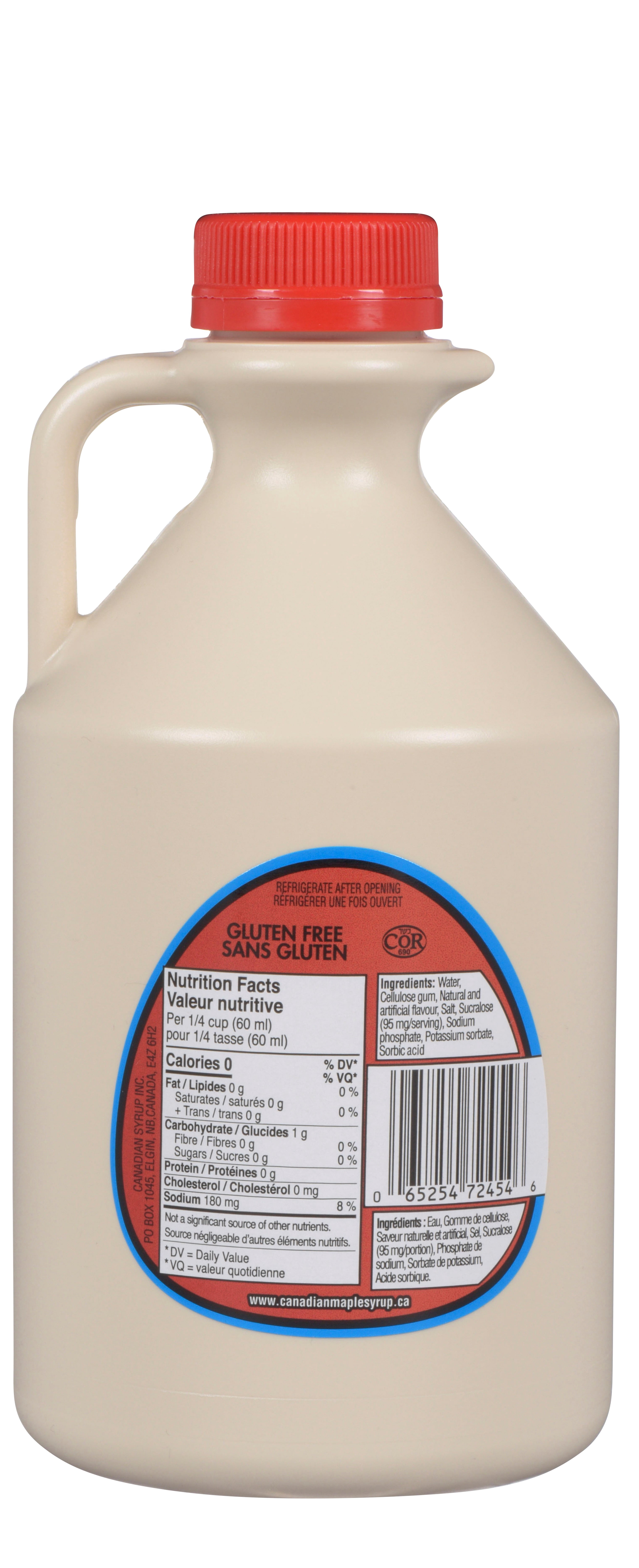 Steeves Maples - 1L Sugar Free Maple Taste Syrup - 0 Calories Per Serving