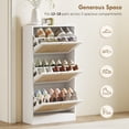 thumbnail image 4 of HOMCOM Rattan Shoe Storage Cabinet Organizer with 3 Flip Drawers, 4 of 10