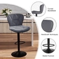 thumbnail image 4 of Hawsaiy Modern Bar Stools Set of 4, Adjustable Faux Leather Upholstered Swivel Bar Stools, Counter Height Bar Chairs with Back for Kitchen Island, Dark Gray, 4 of 7