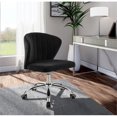 thumbnail image 2 of Meridian Furniture Finley Chaise de Bureau Pivotante Réglable en Velours Noir et Chrome, 2 of 6