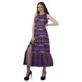 thumbnail image 3 of Moomaya Robe Longue Imprimée pour Femmes, Fente avant, Aguichant, Sans Manches, en Rayonne, Robe de Mariage, 3 of 4