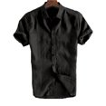 thumbnail image 1 of Men‘s Short-Sleeve Shirts Button Down Linen Shirt Summer Casual Tops, 1 of 3