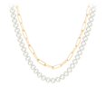 thumbnail image 1 of Collier Superposé avec Perles et Chaîne Trombone, 1 of 4
