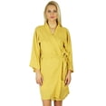 thumbnail image 1 of Bimba Peignoir Court Uni pour Femmes avec Ceinture, Modal Doux en Coton, Enveloppant, Rond, Uni, 1 of 1