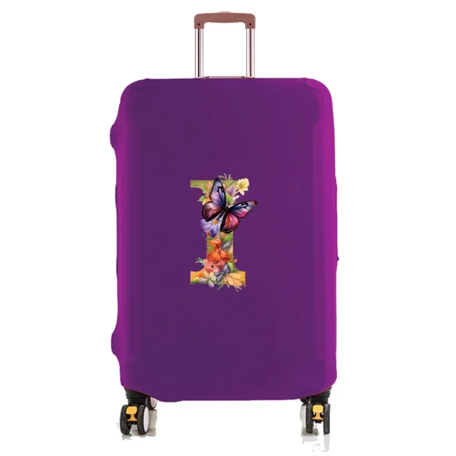 Travel Luggage Cover Baggage Suitcase Protector Washable Reusable Dustproof Scratch-proof Suitcase Cover Butterfly Print Pattern 8butterfly letter I S