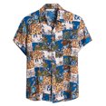 thumbnail image 1 of Leutsin Men Short-Sleeved Printed Color Buttons Cardigan Casual Shirt Tops, 1 of 3
