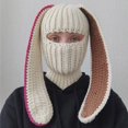 thumbnail image 2 of Fgnfyis Rabbit Ear Hat Autumn and Winter Neck Knitted Hat Bomber Hats Brick Red, 2 of 6