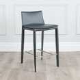 thumbnail image 1 of Hilton Modern Leather Wrapped Counter Stool with Steel Frame, 1 of 1