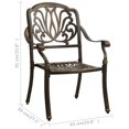 thumbnail image 4 of vidaXL Ensemble Bistro 3 Pcs Aluminium Coulé Bronze, 4 of 5
