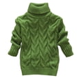 thumbnail image 1 of Zwiiyzr 2025 Chandail Tricoté à Col Roulé pour Bébé Fille Garçon Blouse Chandail Chandail en Molleton Chaud Col Rond Manches Longues pour Tout-Petit 3-8 Ans Vert, 1 of 5