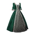 thumbnail image 1 of JGGSPWM Robe Victorienne Renaissance Médiévale pour Femmes Vintage en Dentelle à Coutures Corset de Princesse Robe de Bal Vert 2TG, 1 of 3