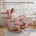 thumbnail image 3 of Twister.CK Modern Rocking Accent Chair with Footrest, Upholstered Rocker Glider with Side Pocket, for Living Room, Bedroom, Nursing Room, Pink, 3 of 8