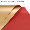 thumbnail image 2 of Unique Bargains Double Sided Color Flower Wrapping Paper Wine+Gold 22.8'x22.8' Waterproof 10 Pack, 2 of 5