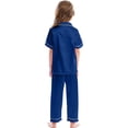 thumbnail image 4 of TBWNWG Satin Sleepwear Set For Kids Comfortable Two Piece Pajamas With Classic Button Down Design,Sizes 4-5 Years, 4 of 8