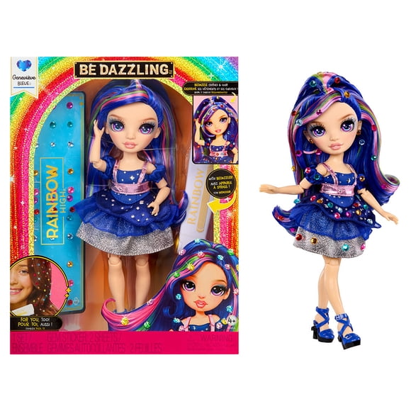 Poupées-mannequins Rainbow High Be Dazzling - Geneviève Bleue (bleu) avec appareil à strass et gemmes scintillantes