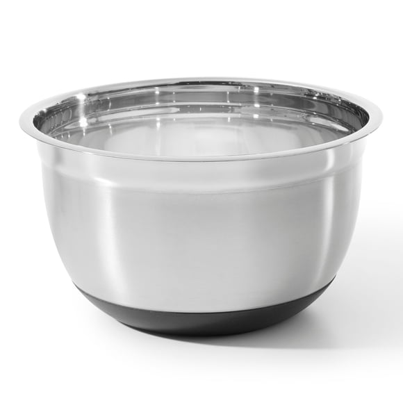 Starfrit Bol à Mélanger en Acier Inoxydable 4.7L (5.7 Qt), Base Antidérapante en Silicone, Large Rebord, Lavable au Lave-Vaisselle