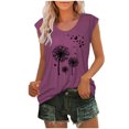 thumbnail image 2 of Womens Cap Sleeve Tops Summer Tank Top Casual Basic Tees Shirts Loose Blouses, 2 of 4