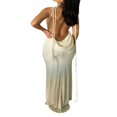 thumbnail image 4 of Women Open Back Slip Dress  Solid Color Spaghetti Strap Floor Length Skirt  Black/ Beige/ Blue, 4 of 9