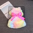thumbnail image 2 of Léger Faux Laine Colarful/léopard Chien Robe Bowknot Animaux d'Hiver Vêtements une Pièce Confortable Chaud Jupe Fille Chien Robe Chat Tenues Vêtements, 2 of 8