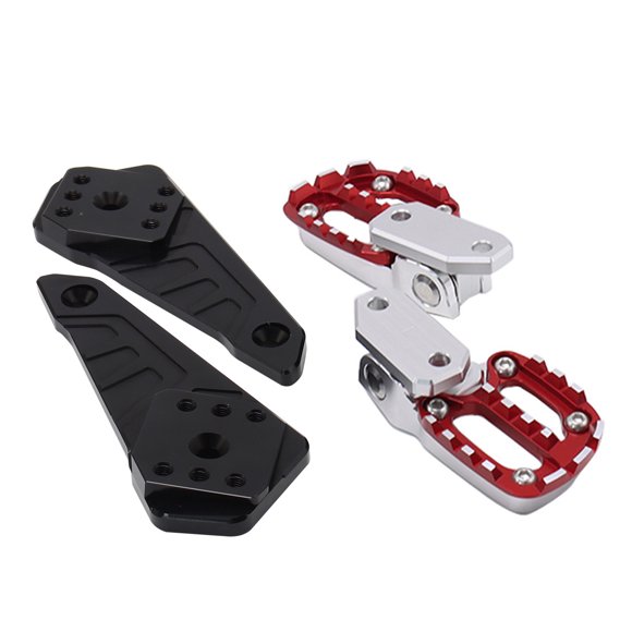 CNC Machined Aluminum Alloy Front Footrests for Honda X-ADV 750 2021 - Anti-Slip Raised Profile, Wear & Corrosion Resistant, Easy Direct Replacement - Available in Black, Black&Red, Black&Silver,