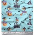 thumbnail image 1 of Soimoi Polyester Crepe Fabric Magic Potion,Bat & Witch Halloween Print Fabric by Yard 52 Inch Wide, 1 of 3