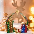thumbnail image 4 of Nativity Scene Statue 1 Set Decorative with LED Light Fashion Christmas Holy Family Statue Garden Lawn Backyard Party, 4 of 4
