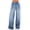 Dark Blue, variant on LSLJS Women's Mid Ripped Frayed Hem Casual Jeans Trousers, Wide Leg Trouser Pants