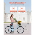 thumbnail image 3 of VEVOR 24-Inch Cruiser Bike 7-Speed Light Blue Beach Cruiser Bike with Basket, 3 of 9