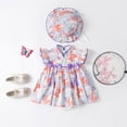 thumbnail image 4 of WEAIXIMIUNG Girls Dresses Size 6/7 Summer Girl Romper Ruffle Fly Sleeve Cute Rabbit Print Baby Dress with Baby Cap, 4 of 4