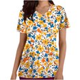 thumbnail image 1 of Pisexur Womens Scrub Tops Boasting Colorful Floral Prints Along With Short Sleeve Scrub Tops Suitable for Nursing Uniforms With Convenient Pockets, 1 of 4