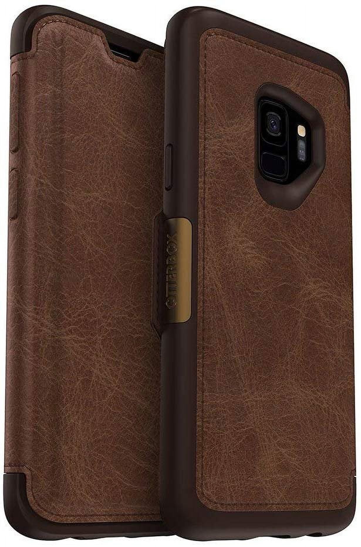 OtterBox Strada Series Shock Absorbent Foli Cell Phone Case for Samsung Galaxy S9, Brown