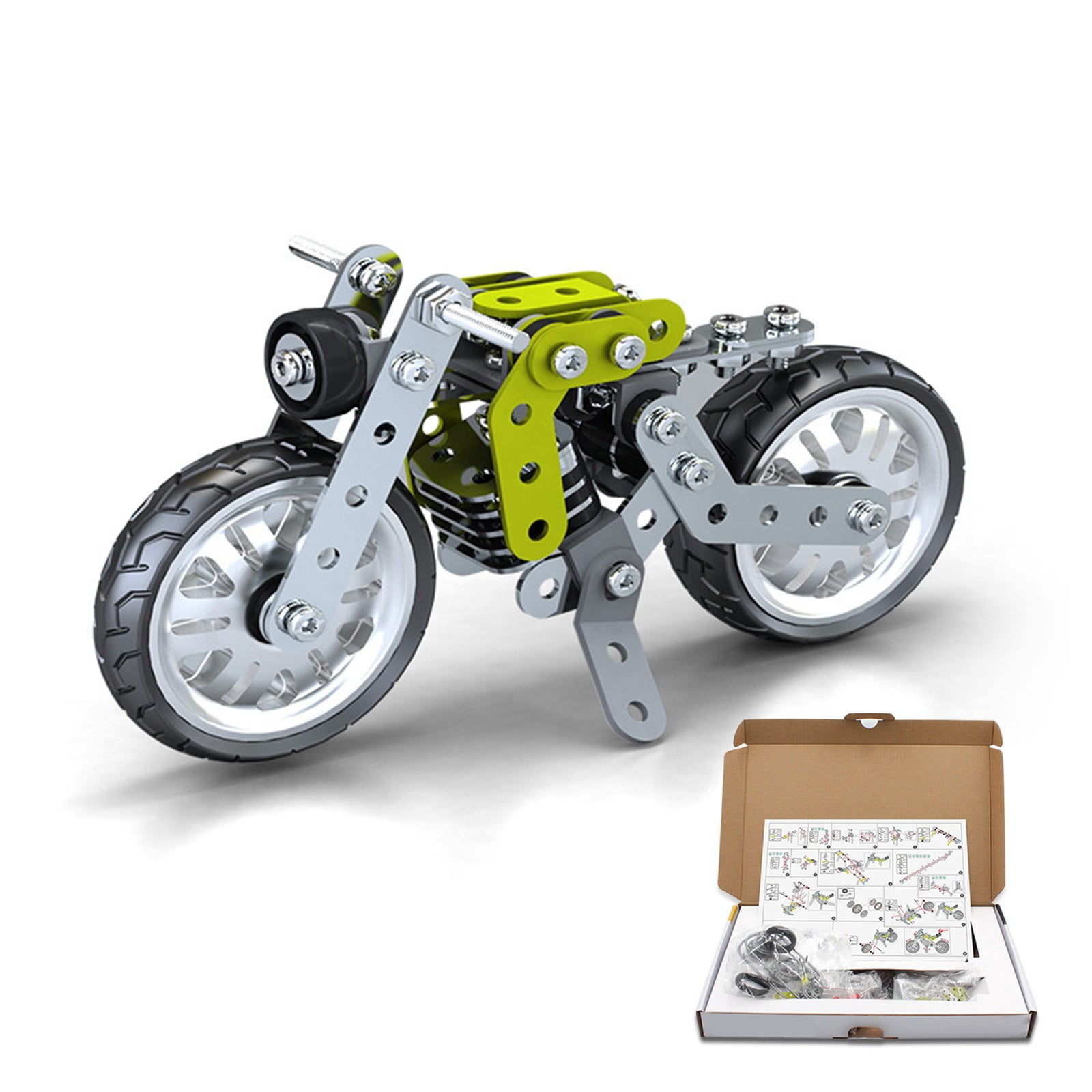 Dvkptbk DIY Vehicle Building Car Metal Model Kits Stem Building Toys Model Car Kits for Boys 8-12 Motorcycle Metal Building Blocks for Kids Boys 8 9 10 11 12-16 Years Old Education