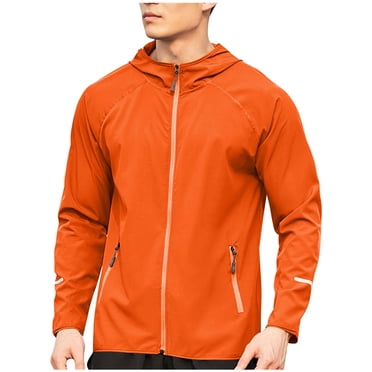 hotojiny Workout Jacket for Men Lightweight Breathable Zipper UPF 50+ Fishing Hiking Sun Shirt Stylish Windbreaker Coat with Pocket