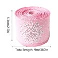 thumbnail image 2 of 10yd/960in Christmas Decorative Polyester Ribbon Christmas Tree Atmosphere Decoration Ribbon Snowflake Print Gift Packaging Ribbon, 2 of 7