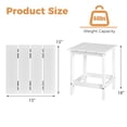 thumbnail image 3 of Costway Table d'Appoint de Patio 15 Pouces Carré à Lattes en Bois pour Café, Jardin, Terrasse, Blanc, 3 of 10