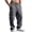 Dark Gray, variant on hoksml Men's Cargo Pants with Drawstring Waist Solid Color Casual Work Pants Elastic Waistband Multiple Pockets Straight Leg Trousers