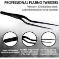 thumbnail image 4 of LAICAIW 8 Inch Plating Tweezers Stainless Steel Precision Culinary Tweezers Black Kitchen Offset Tweezers Tongs, 4 of 7