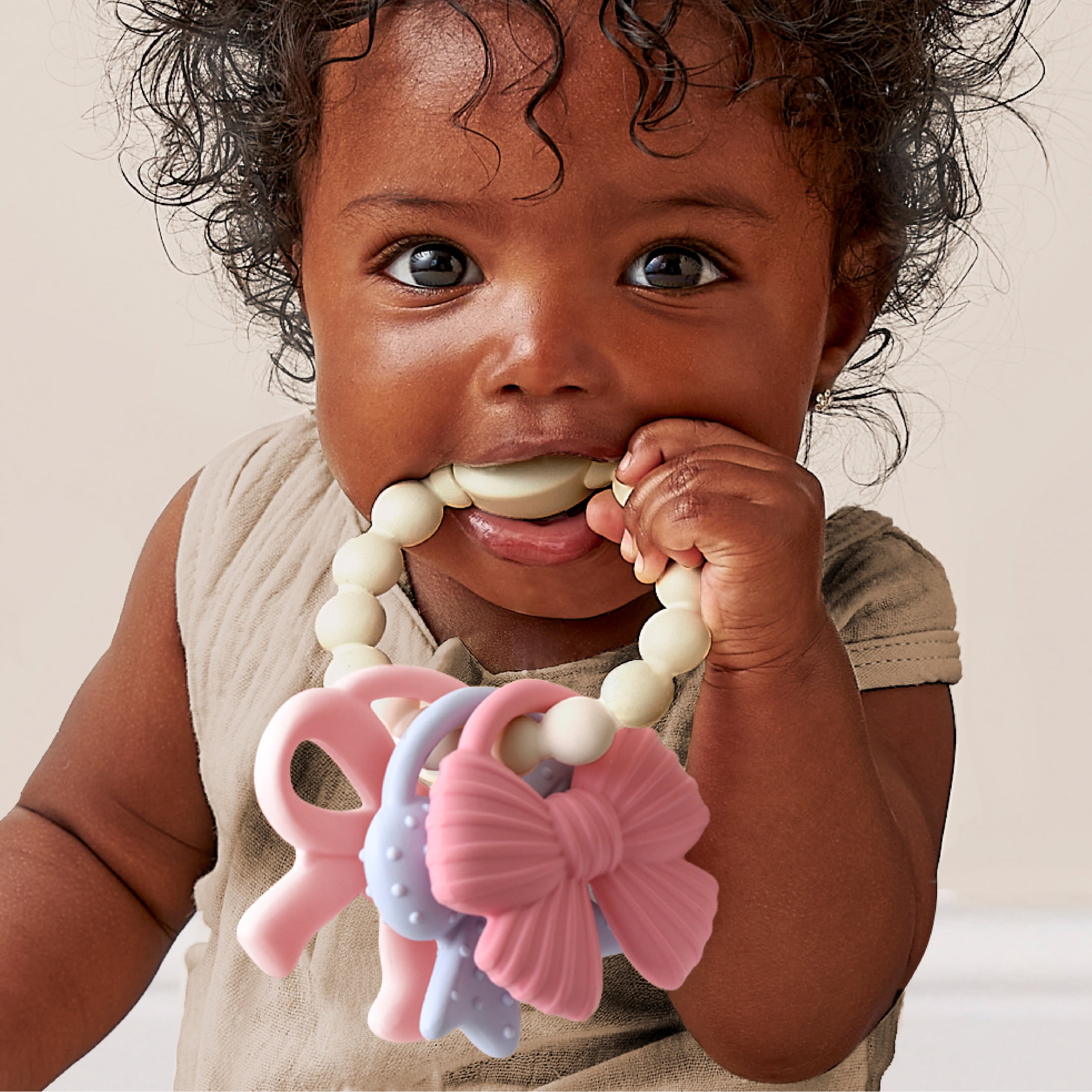 Itzy Ritzy Itzy Trio Bows Baby Teether Toy, Multicolor, 1 Count