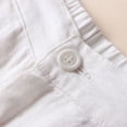 thumbnail image 4 of Timegard Womens Lounge Pants Wide Leg Cotton Linen Elastic Waisted Button Loose 3/4 Pants with Pockets, 4 of 4