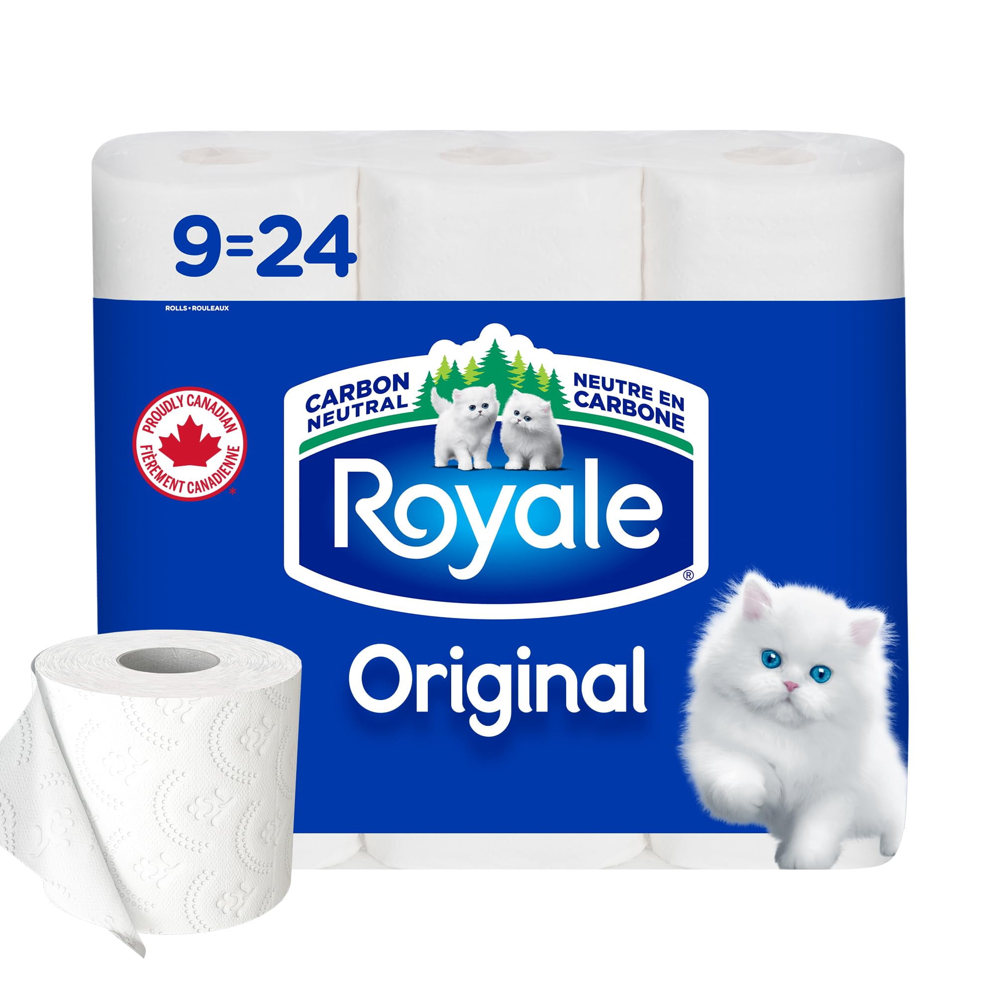 Royale Original Toilet Paper, 9 Equal 24 Rolls, 327 Sheets per Roll