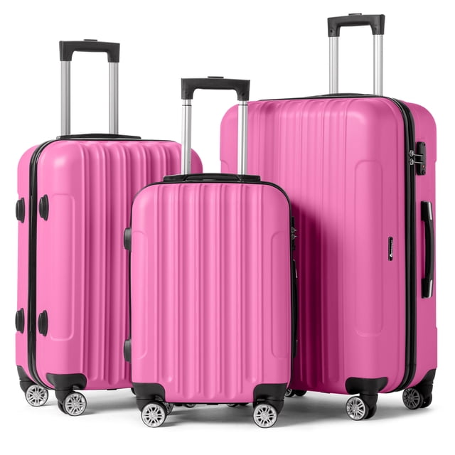 Ktaxon Ensemble de 3 Valises : Valise à Roulettes, Coque Rigide, Légère, avec Serrure TSA.