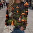 thumbnail image 2 of Pullover Tops For Womens Print O Neck Sweatshirt  Neck Fit Pullover Tops Suitable Long Sleeve Workout Shirts Loose Blouse, 2 of 4